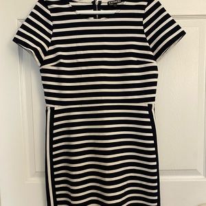 Express navy & white striped dress